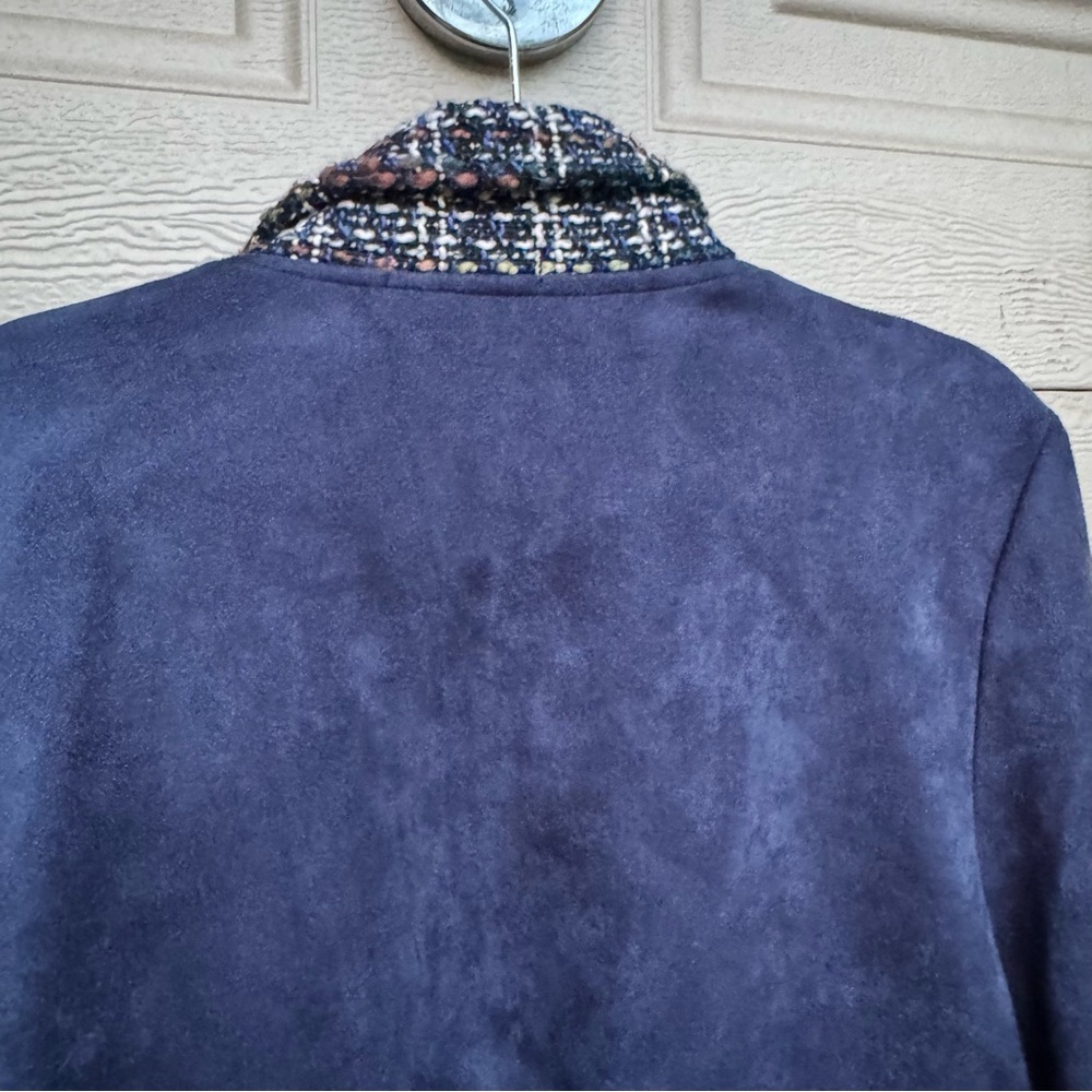 Navy Blazer with Tweed Accents - Picture 10 of 10